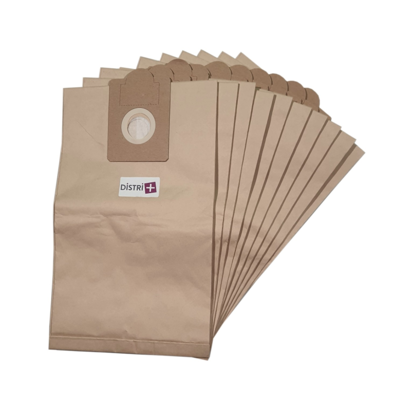 Sac aspirateur compatible avec Ghibli AS7, AS10, D10, M7 - Floorpul : EOLE, PL12, PL15, PL25, etc. - pochette de 10 sacs papier