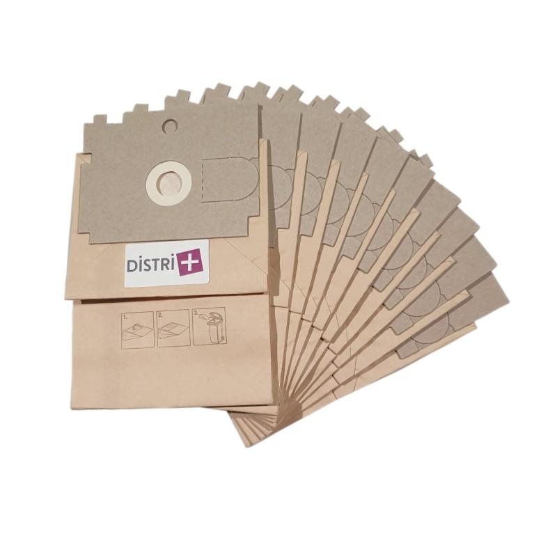 Vacuum cleaner bag compatible with Bauknecht - Rowenta Dymbo, RS005, RS007, ZR74.5 - from Longhi Quick ... - The pouch of 10 paper bags