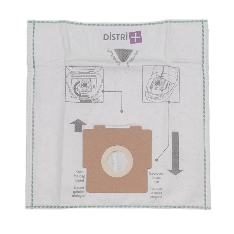 Vacuum cleaner bag compatible with Zelmer Aero, CM44, Cobra, Magnat, Flip, Marly, FVC1600, Model 719 ...- The 5 microfiber bag pocket