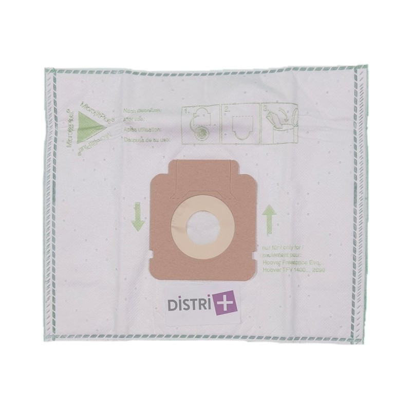 Bolso de aspiradora de Freepace Hoover, Captor, Valiente, Captura, H58, H63, H64, Sprint, Flash.- 5 bolsas de microfibra