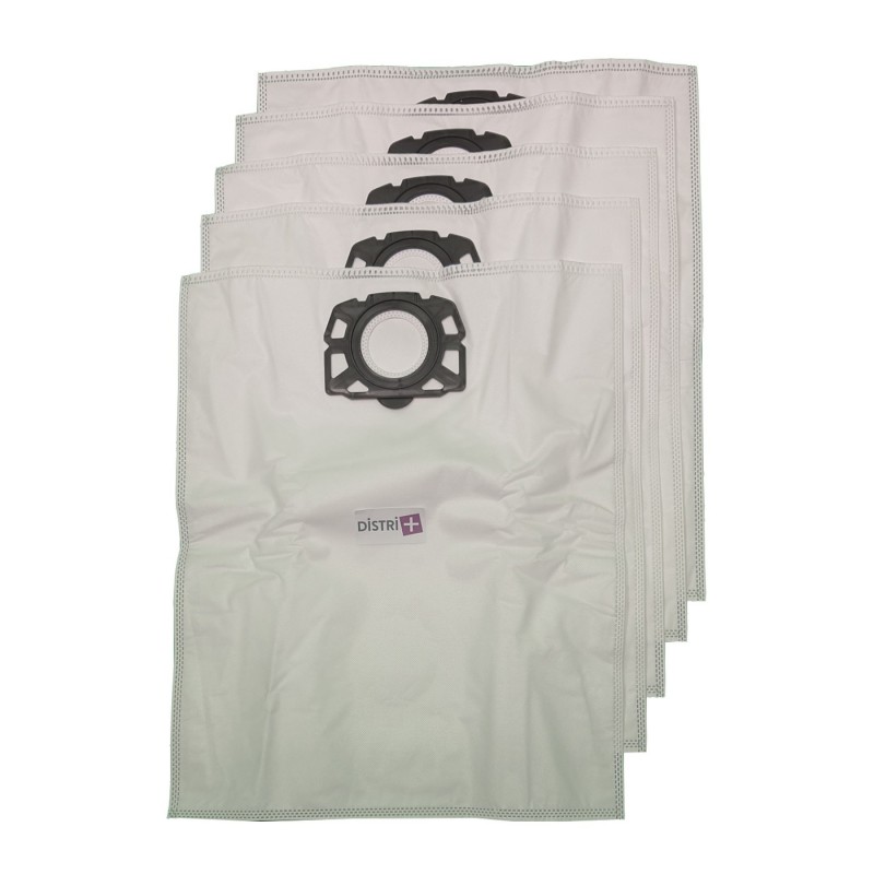 Vacuum cleaner bag compatible with Karcher MV4, MV5, MV6, WD4, WD5, WD6, WD4000 to WD5999, WD6300, WD6399 ... - 5 microfiber bag pocket
