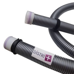 Conical nude flexible diameter 38 / 32mm interior for vacuum cleaner with 2 rings + 2 clips - Length: 2m