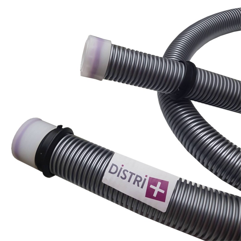Diámetro flexible de desnudo cónico 38/32 mm Interior para aspiradora con 2 anillos + 2 clips - Longitud: 2m