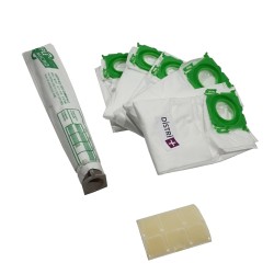 Set of 2 filters + 8 compatible microfiber bags for SEO x (series) vacuums