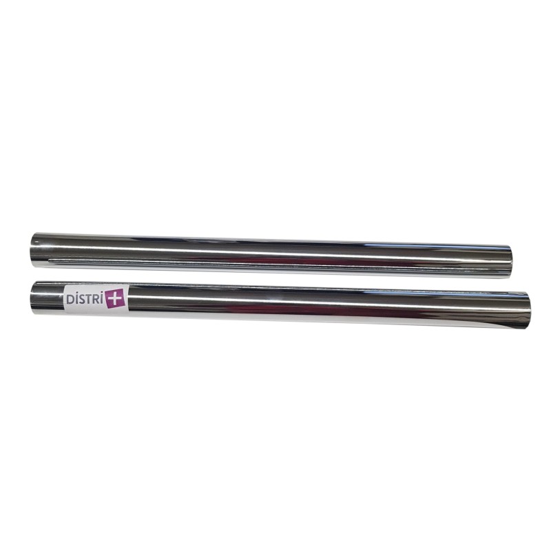 Set of 2 metal tubes in chromed steel for vacuum cleaner - Diameter: 36mm - length 2x50cm