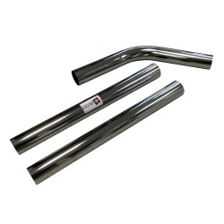 Set von 2 Tuben + 1 Metallverchromtem Stahl-Ellbogen für Ghibli-Staubsauger, NILFISK, Alt ... - Durchmesser: 50mm
