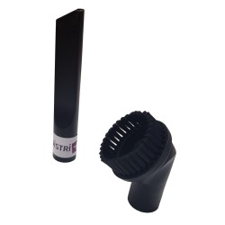 Set of 1 long flat sucker + 1 round brush for vacuum cleaner on 32mm diameter tubes