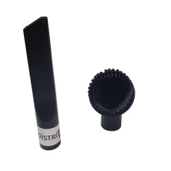 Set of 1 long flat sucker + 1 round brush for vacuum cleaner on 32mm diameter tubes