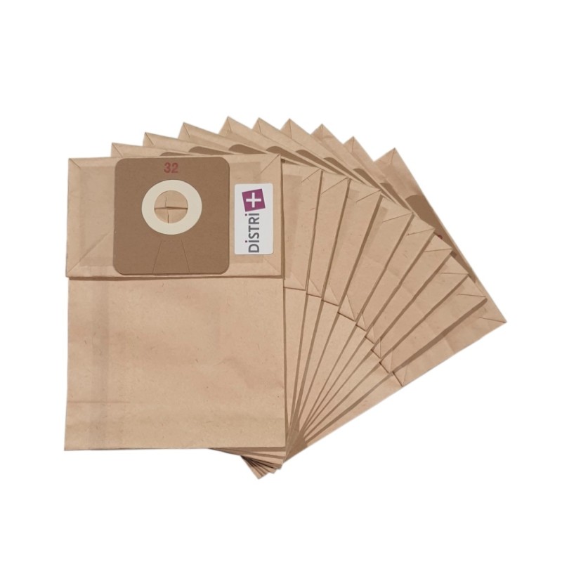 Sac aspirateur compatible avec Eurosteam dorsal 44168, 122AD, 127AD... - Taski Dorsalino, 8504190... - 10 sacs papier