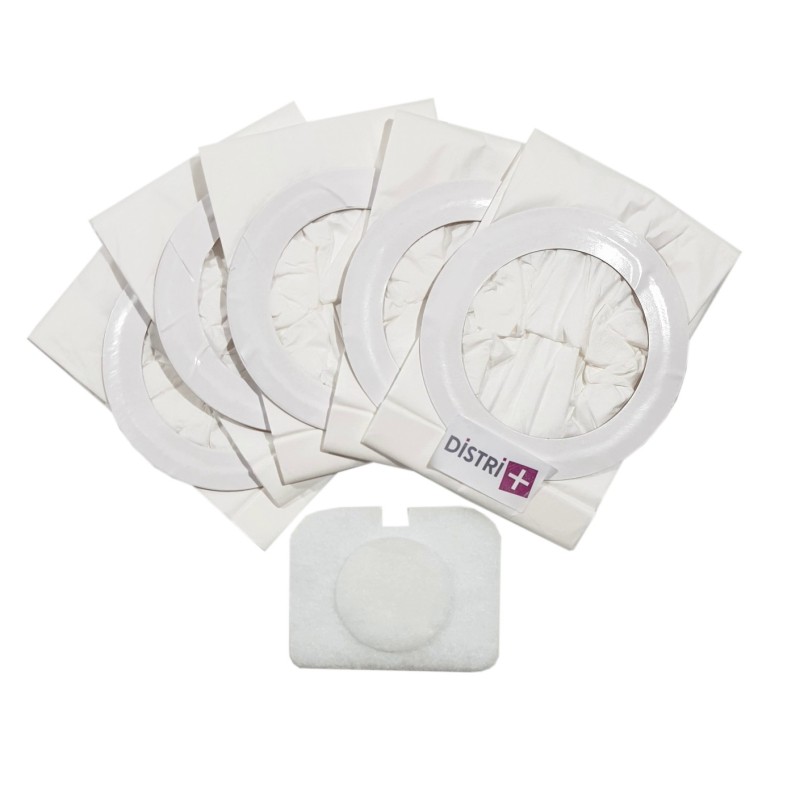 Bolsa de aspiradora compatible con NILFISK GD5, Adgilidad 6XP, Atrás VAC 6 - Progress QuatterVac. - 5 bolsas de papel