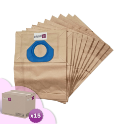 Staubsauger-Tasche mit NILFISK GM80, GM90, GA70, GA71, GD90, GS80, GS90 kompatibel. - Karton von 15 Taschen von 10 Papiertüten