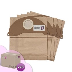 Bolsa de aspiradora Compatible con Karcher WD2, A2003, A2004, A2054, MV2 ... - Cartón de 20 bolsillos de 5 bolsas de papel