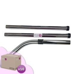 Karton von 10 Lots von 2 Tuben + 1 Ellbogen verchromtem Stahl für Taski-Staubsauger, Numatic... - Durchmesser: 32mm