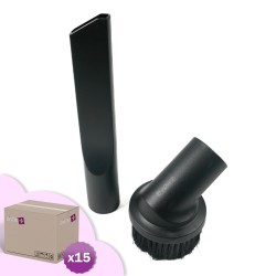 Karton von 15 Lots von 1 langen flachen Saugen + 1 Rundbürste für den Staubsauger reichen auf 32 mm Durchmesserröhren