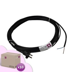 2x0,75 Rollen-Netzkabel in 9m für Staubsauger kompatibel mit Hoover 09595589 - Philip FC9060, FC9088, Juwel, Mobilo ... - Alternative für den Ursprung REF D Philip 432200607390 - Karton von 10 Stromkabeln