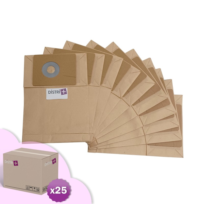 Compatible vacuum cleaner bag with Eurosteam Dorsal 44168, 122AD, 127AD, 128AD, 129AD, 145AD - Taski Dorsalino, 8504190. etc. - Carton of 25 pockets of 10 paper bags