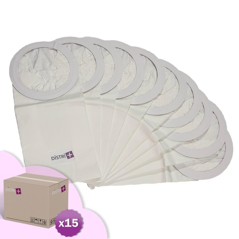 Bolsa de aspiradora compatible con NILFISK GD10 - Ref Nilfisk 1471097500 - Cartón de 15 bolsillos de 10 bolsas de papel