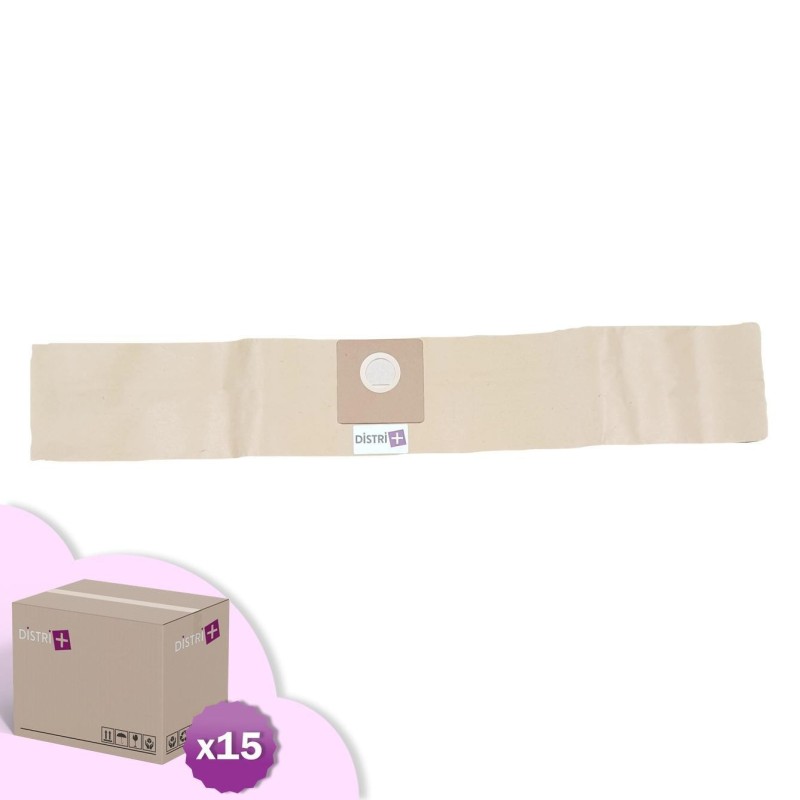 Vacuum cleaner bag compatible with Tennant V3, V6, 9009765 - Tornado TV2 - Truvox VP12, VT12 - Fiorentini Whisper. etc. - Carton of 15 pockets of 10 paper bags