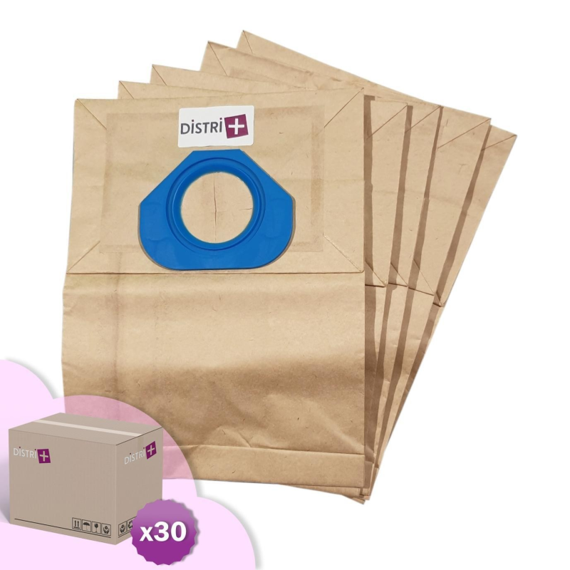 Bolsa de aspiradora compatible con NILFISK GM80, GM90, GA70, GA71, GD90, GS80, GS90. - Cartón de 30 bolsillos de 5 bolsas de papel