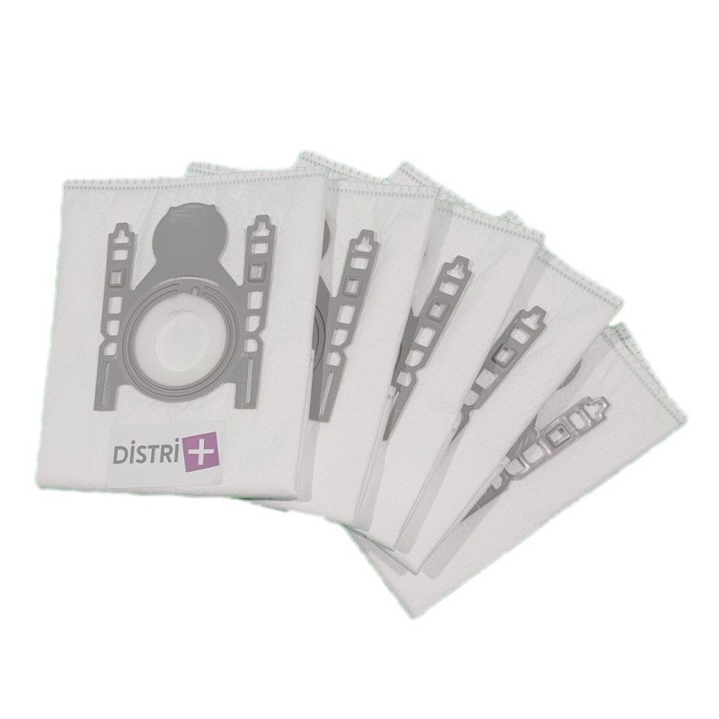 Vacuum cleaner bag compatible with Bosch Siemens Typ D / E / F / G / H, Optima, Activa, Sphera, Silence, Alpha ... - The 5 microfibre bags pockets