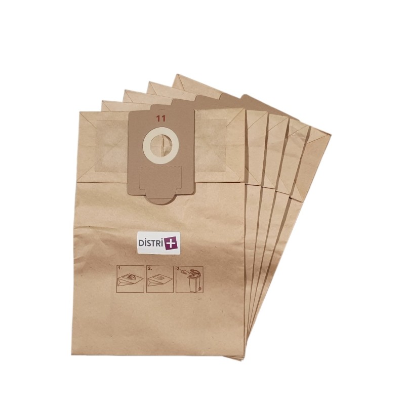 Vacuum cleaner bag compatible with Fakir GS1600, GS1700, S10, S12 - Prodim 913 - Ghilbi - Todemins- Wirbel ... - The pouch of 5 paper bags