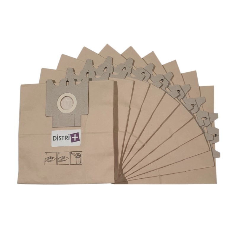 Vacuum cleaner bag compatible with Miele FJM, S246i, S261i, 300 series, AirClean, BlueMagic. - Pouch of 10 paper bags