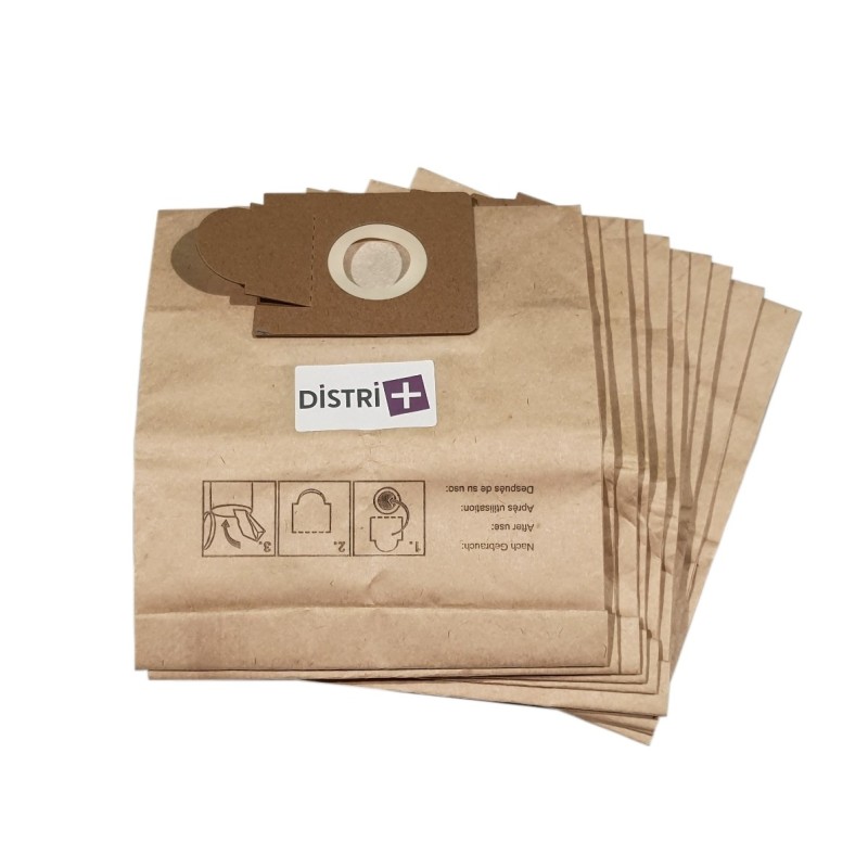 Vacuum cleaner bag compatible with AKA EIO 1400Elect, BS48, BS55 / 3, Domatic, Vision - Chromex CH263 BS83 / 1 ... - The 10 paper bag pocket