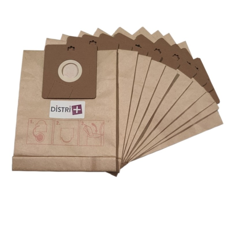 Sac aspirateur compatible avec NILFISK ACTION, ASTRAL, BRAVO, FREE STYLE, SPRINT, GM100, GM150, GM160... - La pochette de 10 sacs papier