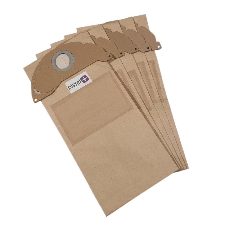 Bolsa de aspiradora compatible con Karcher SE6100, K2501, K2601, K3001, NT181, Puzzi 90, A2120. - La portada de 5 bolsas de papel