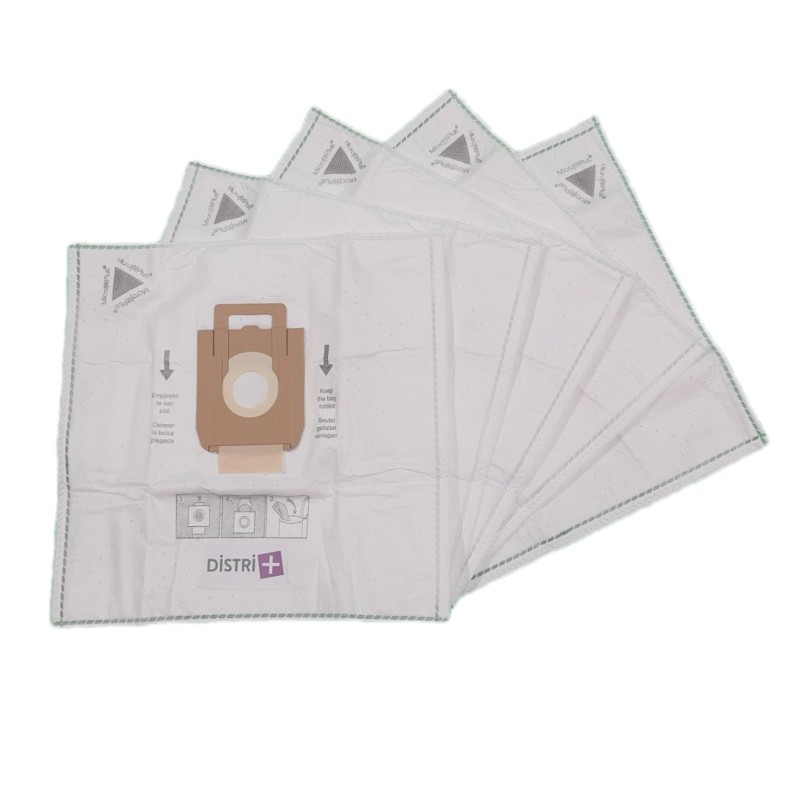 Vacuum cleaner bag compatible with Nilfisk GM200, GM210, GM300, GM400, Elite, Extreme, King. - The cover of 5 microfiber bags