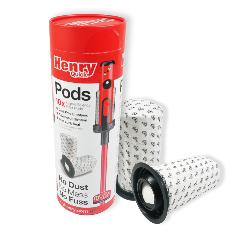 Bolso de aspiradora de vainas numéricas rápidas: HEN100G, HEN100R, HENRY RÁPIDO, HETTY RÁPIDO, HTY100P - 10 Bolsas de microfibra
