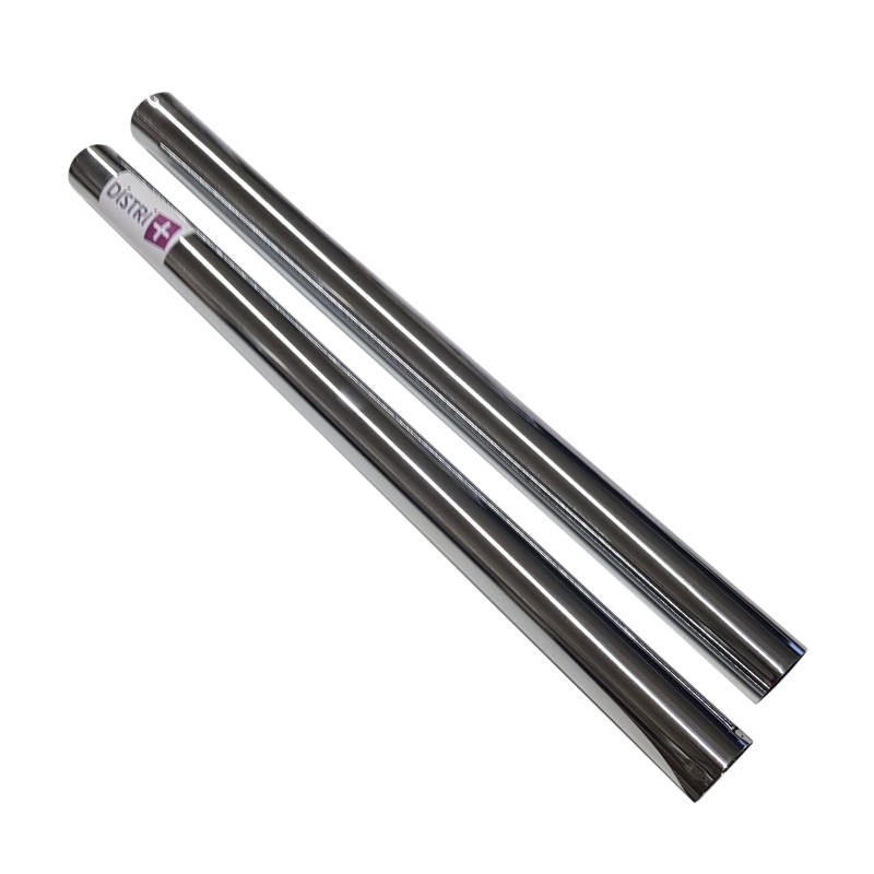 Set of 2 metal tubes in chromed steel for vacuum cleaner - Diameter: 36mm - length 2x50cm