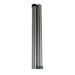 Set of 2 metal chromed steel tubes for vacuum cleaner - Diameter: 38mm - length 47cm