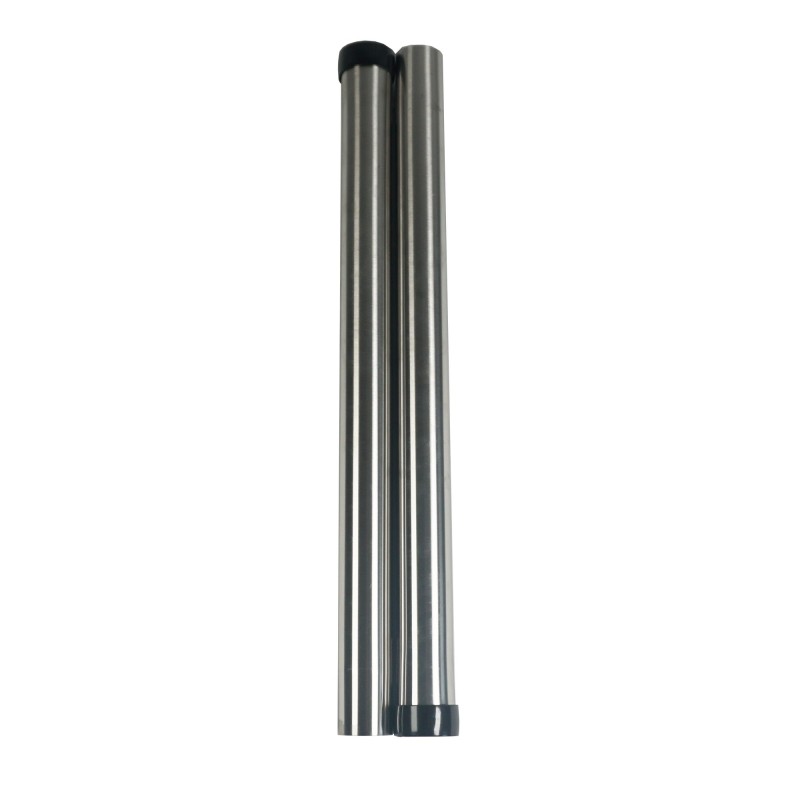 Set of 2 metal chromed steel tubes for vacuum cleaner - Diameter: 38mm - length 47cm