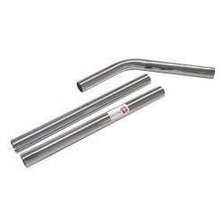 Lote de 2 tubos + 1 Codo de acero cromado para aspiradora de tareas, numática ... - Diámetro: 38mm