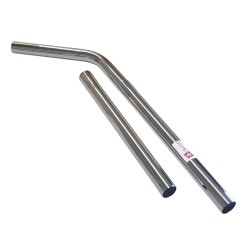 Lot de 2 tubes + 1 coude métal en acier chromé pour aspirateur Taski, Numatic... - Diamètre : 38mm