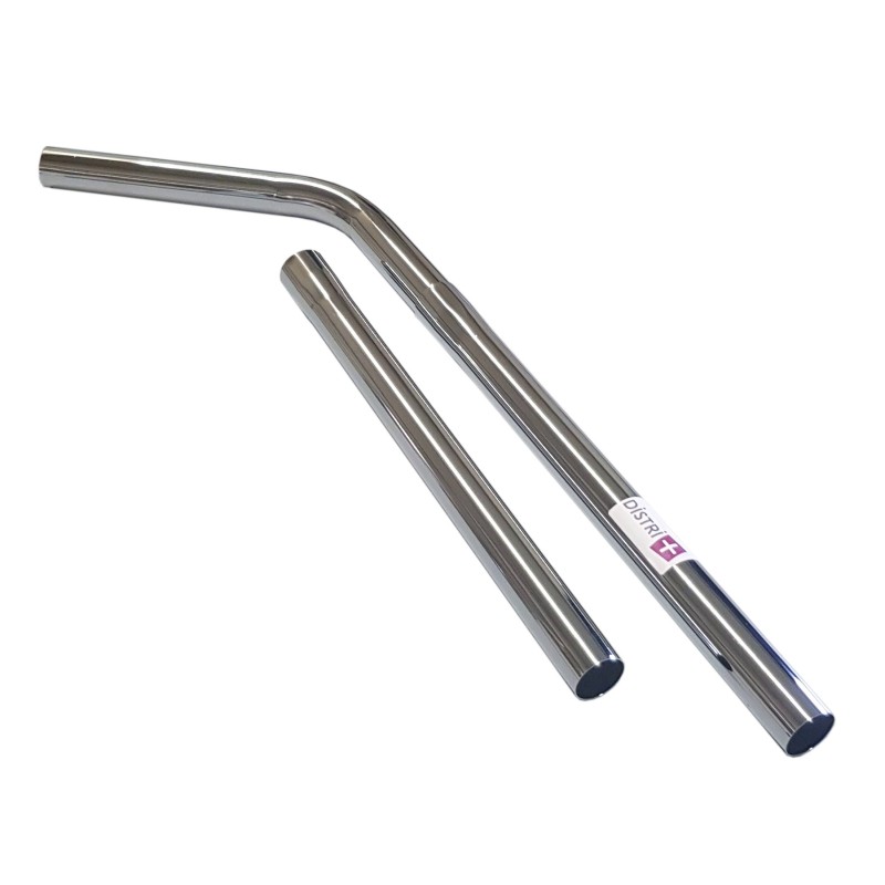 Set of 2 tubes + 1 metal chromed steel elbow for taski vacuum cleaner, Numatic... - Diameter: 38mm