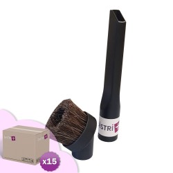 Carton of 15 lots of 1 long flat sucking + 1 round brush in horse rider for vacuum cleaner ranging on 32mm diameter tubes