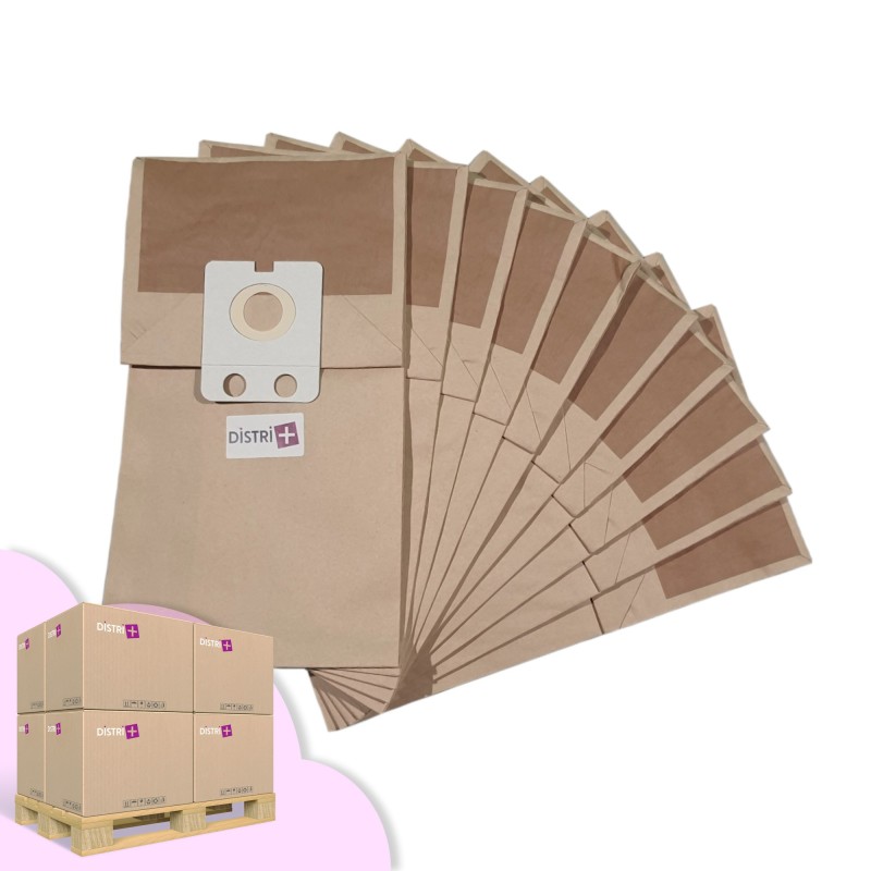 Vacuum cleaner bag compatible with Nilfisk VP300, GD1000, GD1010, Business, Familly, Thor. - Palette of 12 cards of 15 pockets of 10 paper bags