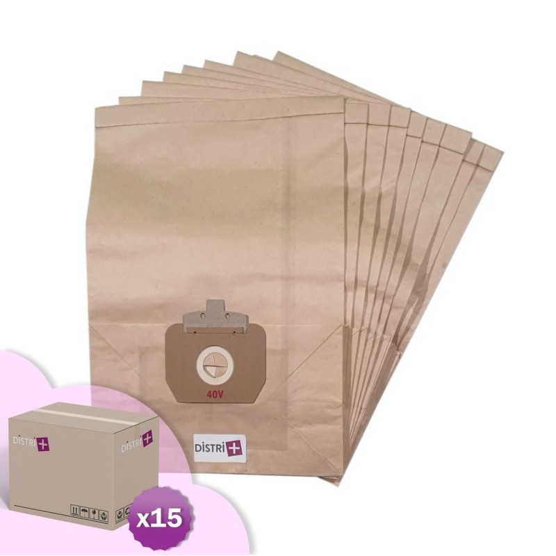 Vacuum bag compatible with Taski Bora 12, Vacumat 12, Vento 15 - Cleanfix SW20, SW21. - 15 pouches of 10 paper bags