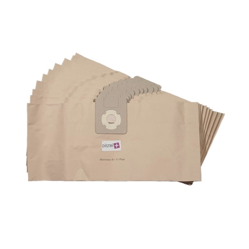 Bolsa de aspiradora compatible con WeTrok 42620, Monovac 9, Monova 9+, Monovac 11, Monovac 11+. etc. - Bolsa de 10 bolsas de papel