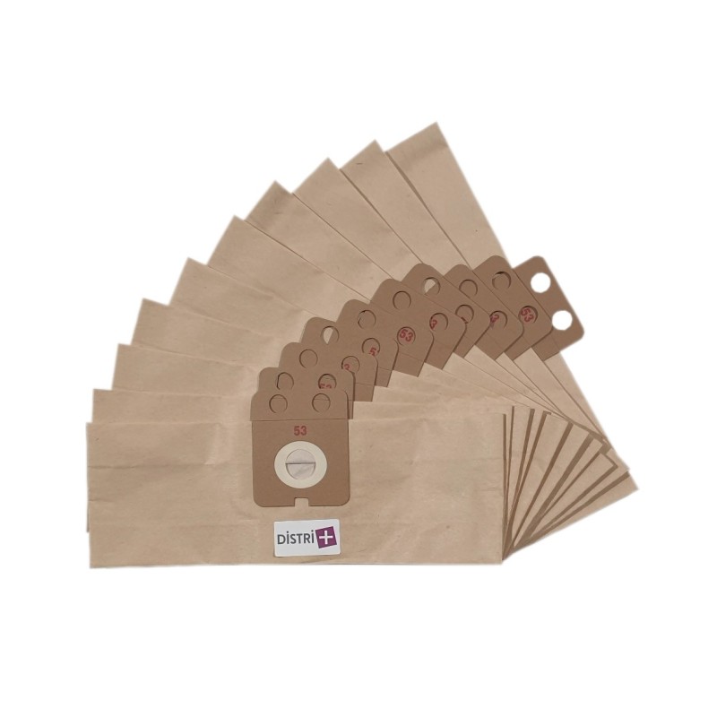 Bolsa de aspiradora compatible con Nilfisk Backuum, Dorsal, Alternativa para 22198000 - Vermop 7410 - Pollo de 10 bolsas de papel