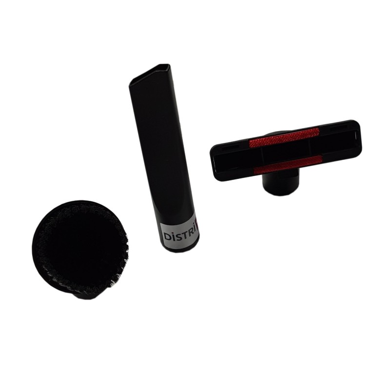 Lot of 1 long flat sucking + 1 round brush + 1 triangular sucking for vacuum cleaner ranging from 32mm diameter tubes