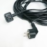 NUPLUG Power Cable Compatible Vacuums Numatic NVQ, NVP, DBQ, NQS ... - References Numatic : 236123, 236014 - 12m.