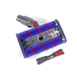 Rotary and multidirectional brush with double flexible roller compatible with Dyson V7, V8, V10, V15, V15, SV19 vacuum cleaner