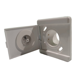 Tapa cuadrada de enchufe de succión 9x9cm centralizada - Blanco
