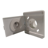 Centralized suction plug 9x9cm square lid - white