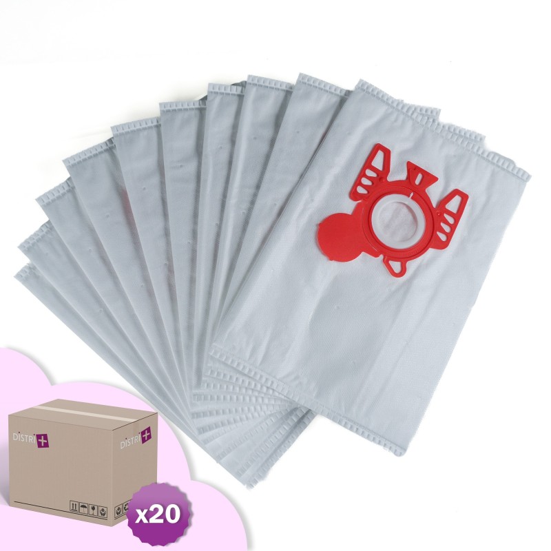 Vacuum cleaner bag compatible with Miele FJM, S241I to S261i, Complete C3 - Compatible with Hoover Freemotion, H30, H60 ... - Carton of 20 pockets of 10 microfiber bags