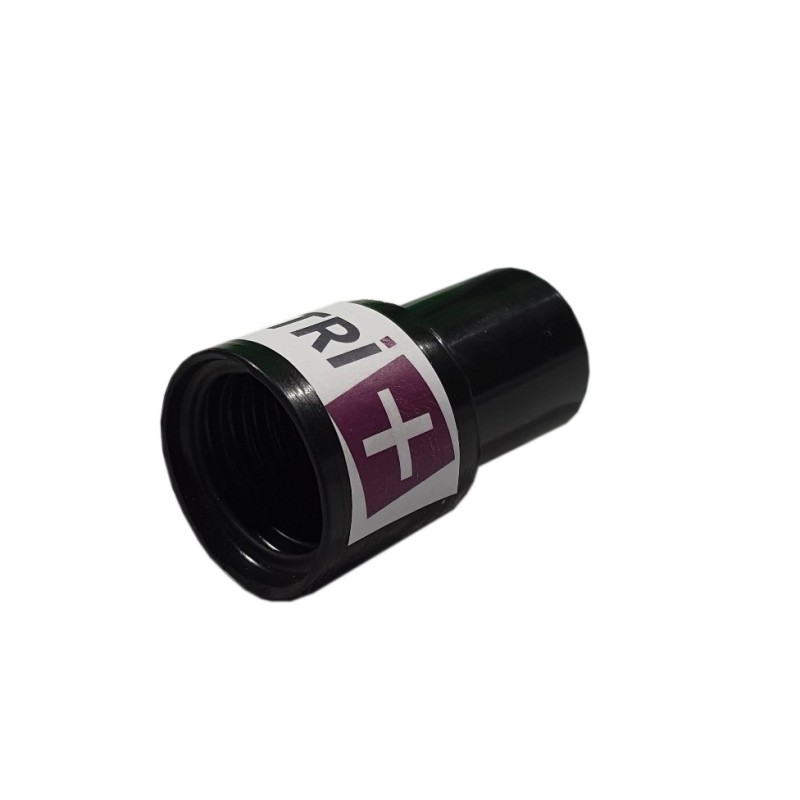 Embout PVC pour aspirateur à visser sur flexible de diamètre 25mm intérieur d'un côté acceptant un tube de diamètre 25mm de l'autre