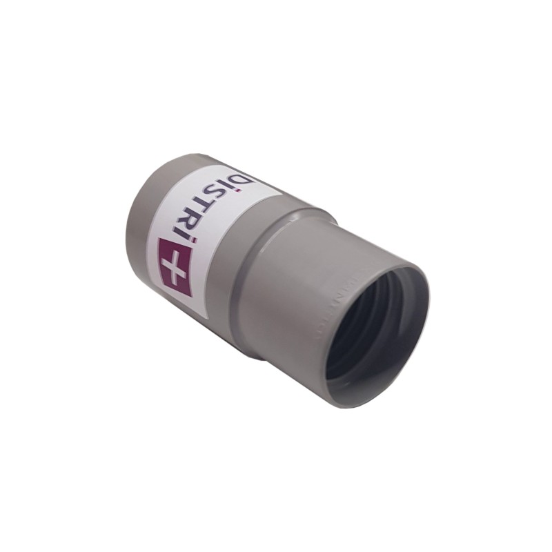 Embout PVC pour aspirateur à visser sur flexible de diamètre 38mm intérieur d'un côté acceptant un tube de diamètre 50mm de l'autre